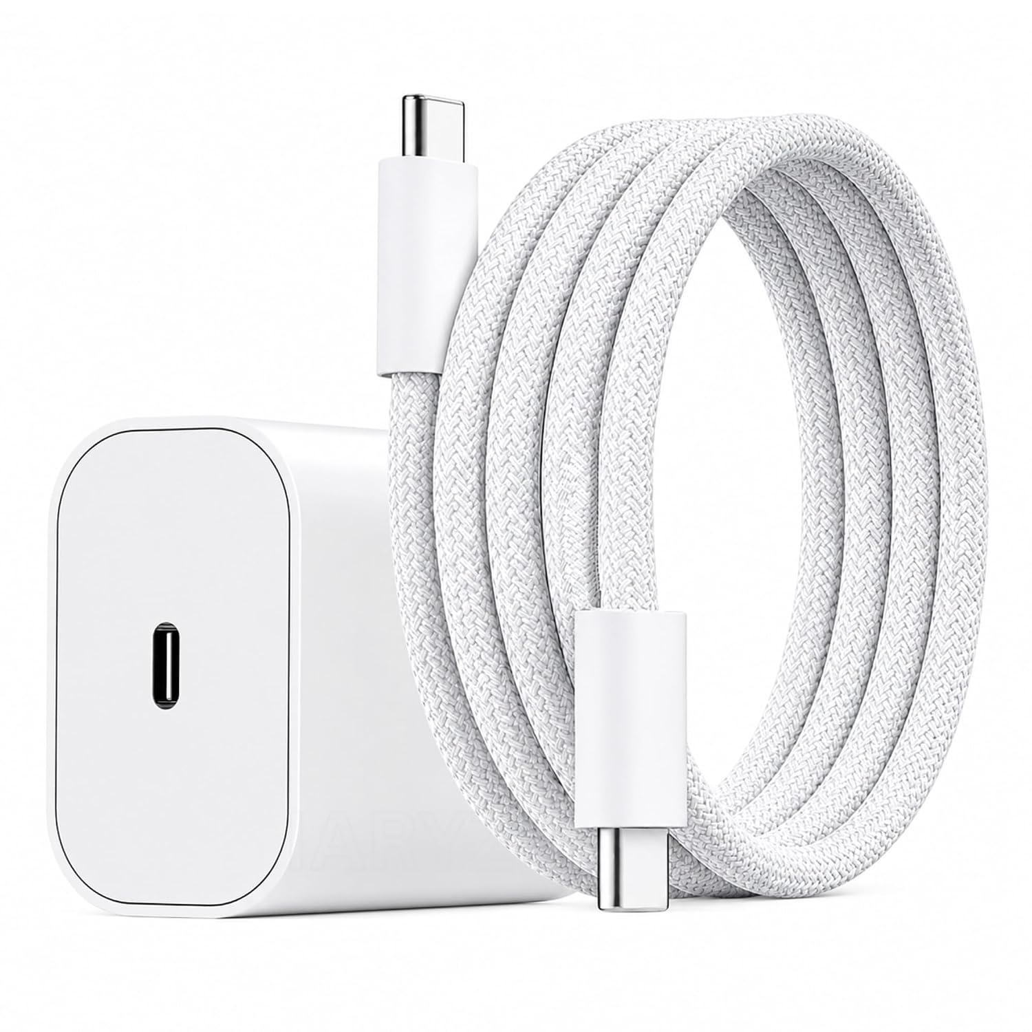 20W USB-C adapter and braided USB-C cord bundle